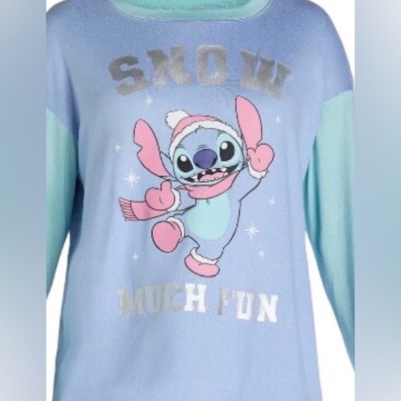 Disney Womens 3pc Stitch Lounge Pajama Top & Pants w/ Socks Set Size Medium 8-10 - Picture 2 of 7